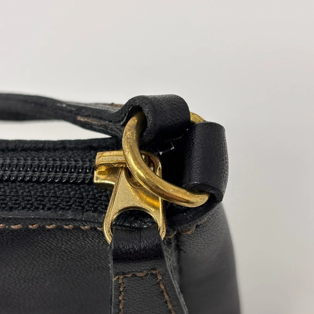COACH 9311 Demi Bleecker Bag Black Leather Purse Vintage Baguettee USA E0C-9311